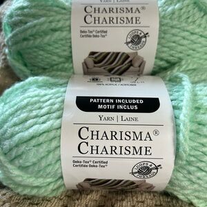 Yarn, Loops and Threads, 2 skeins only, 100% acrylic, 109 yds each mint green